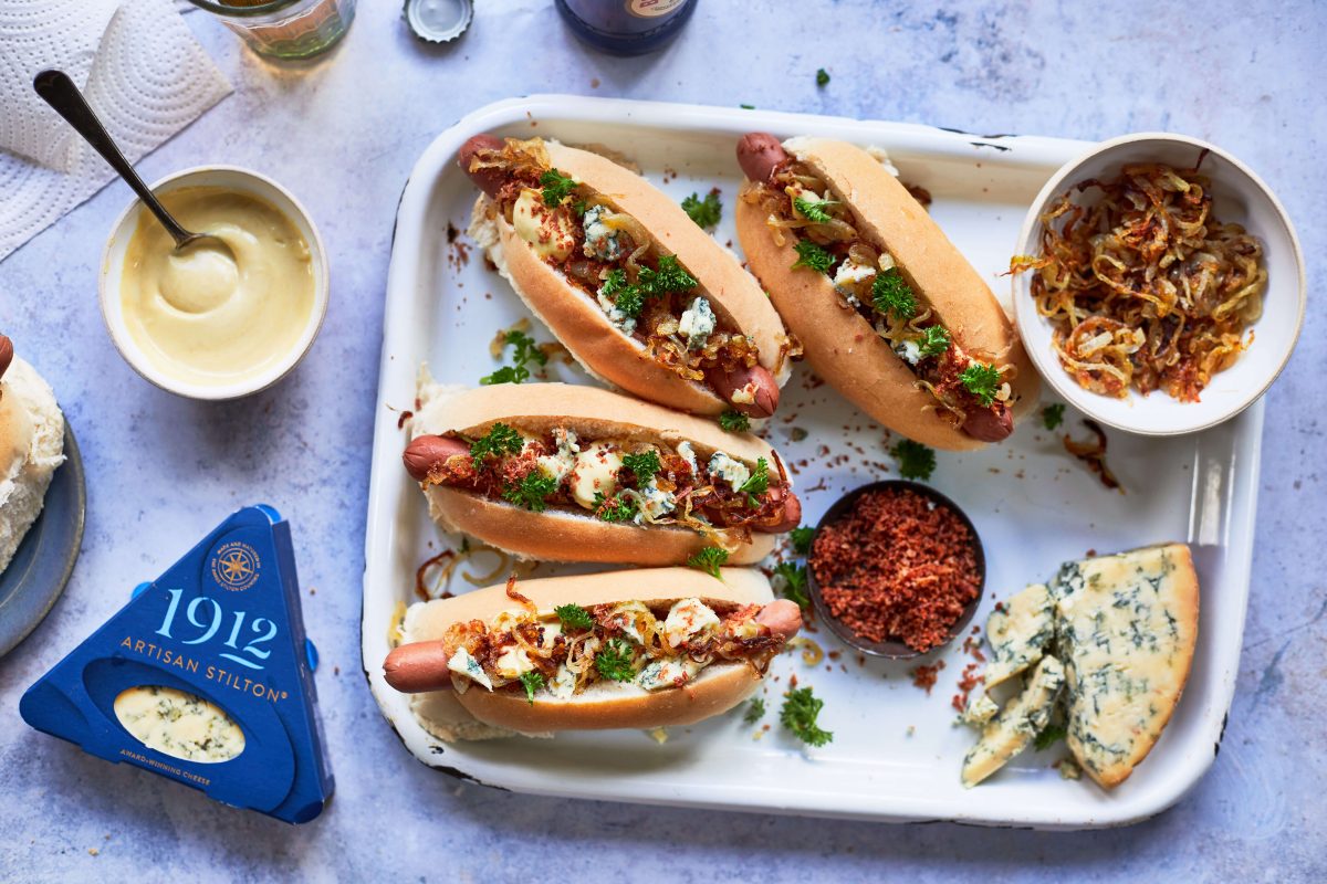 Blue Stilton® Recipes LOADED HOT DOGS WITH 1912 STILTON®