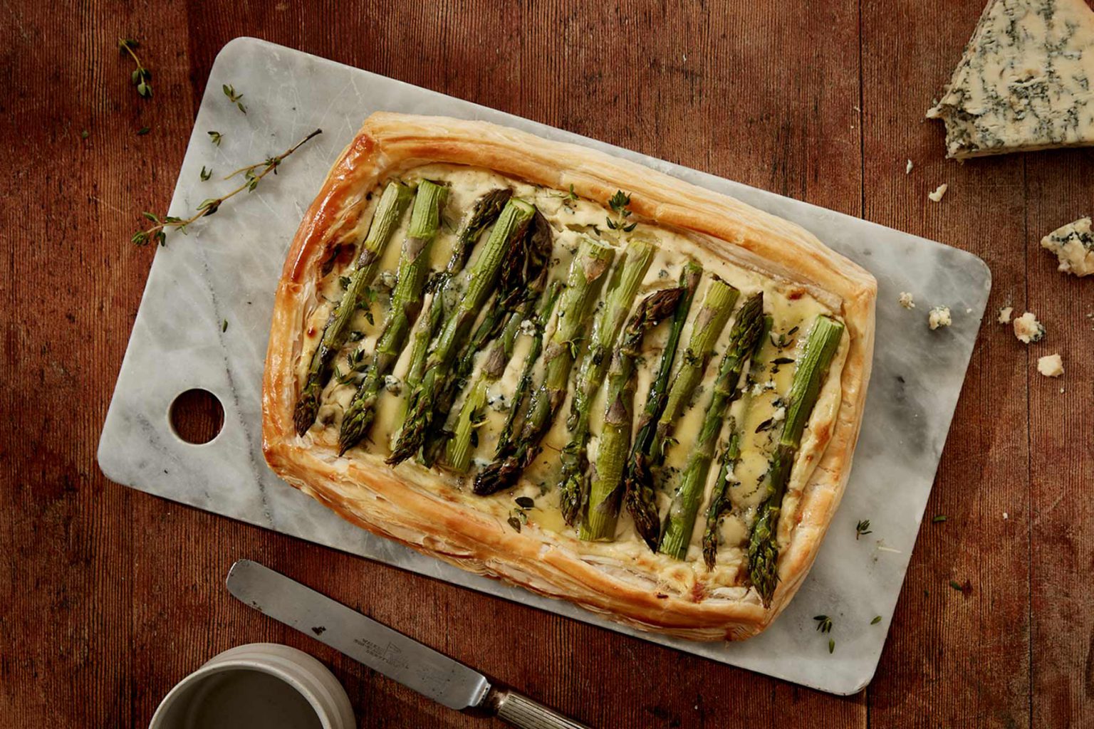 Blue Stilton® Recipes CREAMY 1912 STILTON® AND ASPARAGUS PUFF PASTRY TART
